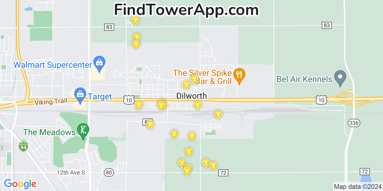 T-Mobile 4G/5G cell tower coverage map Dilworth, Minnesota