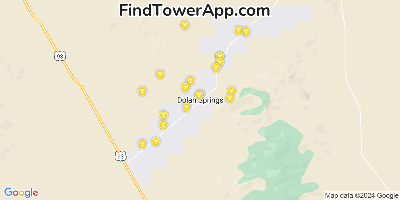 T-Mobile 4G/5G cell tower coverage map Dolan Springs, Arizona
