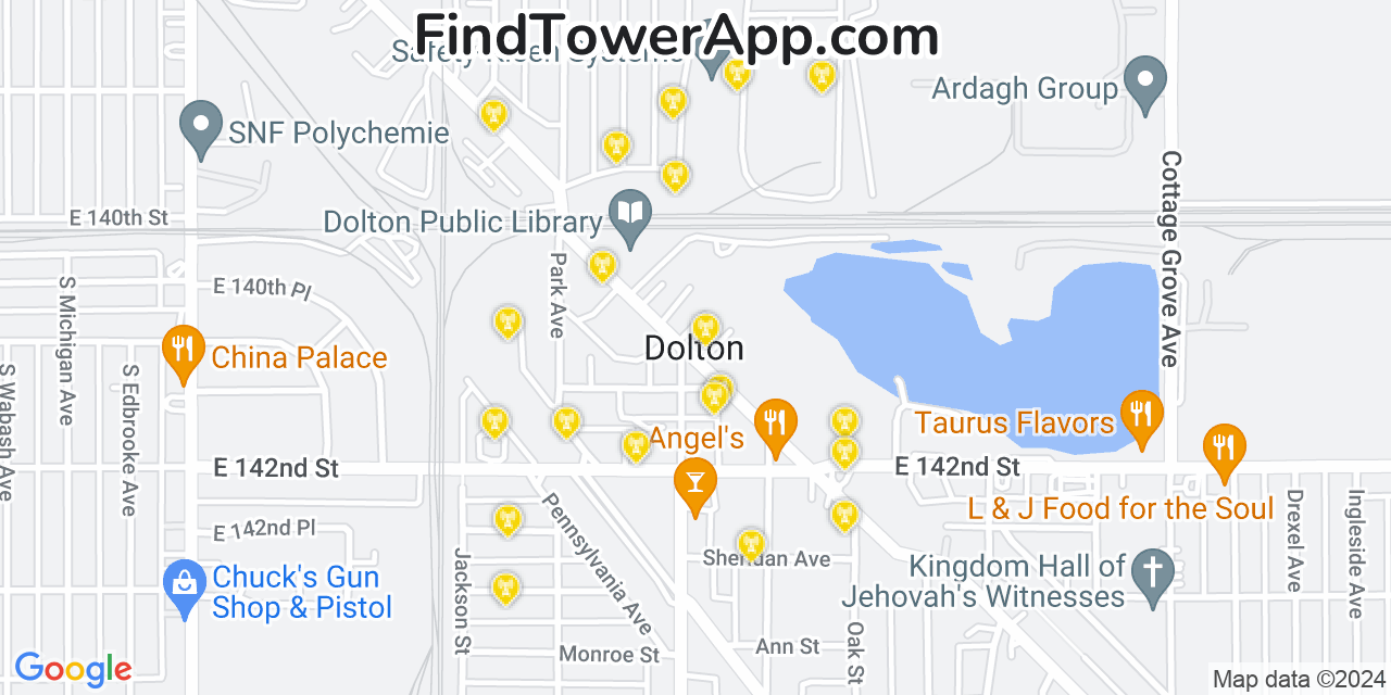 T-Mobile 4G/5G cell tower coverage map Dolton, Illinois