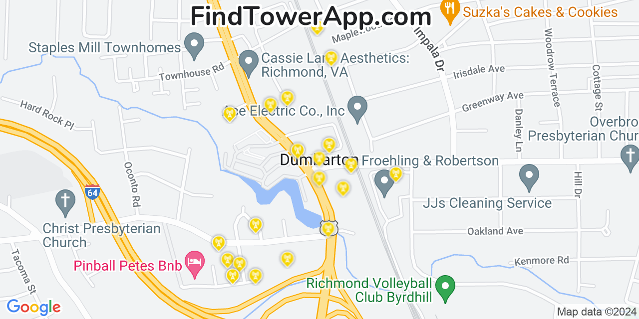 T-Mobile 4G/5G cell tower coverage map Dumbarton, Virginia