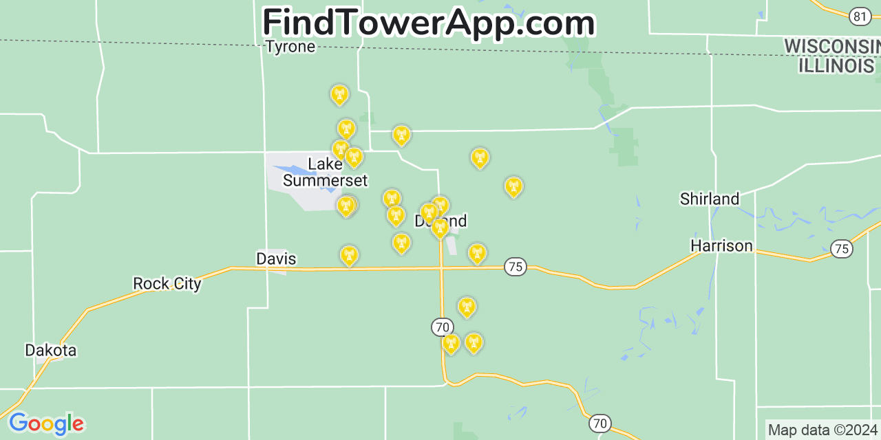 T-Mobile 4G/5G cell tower coverage map Durand, Illinois