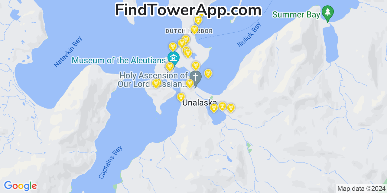 T-Mobile 4G/5G cell tower coverage map Dutch Harbor, Alaska