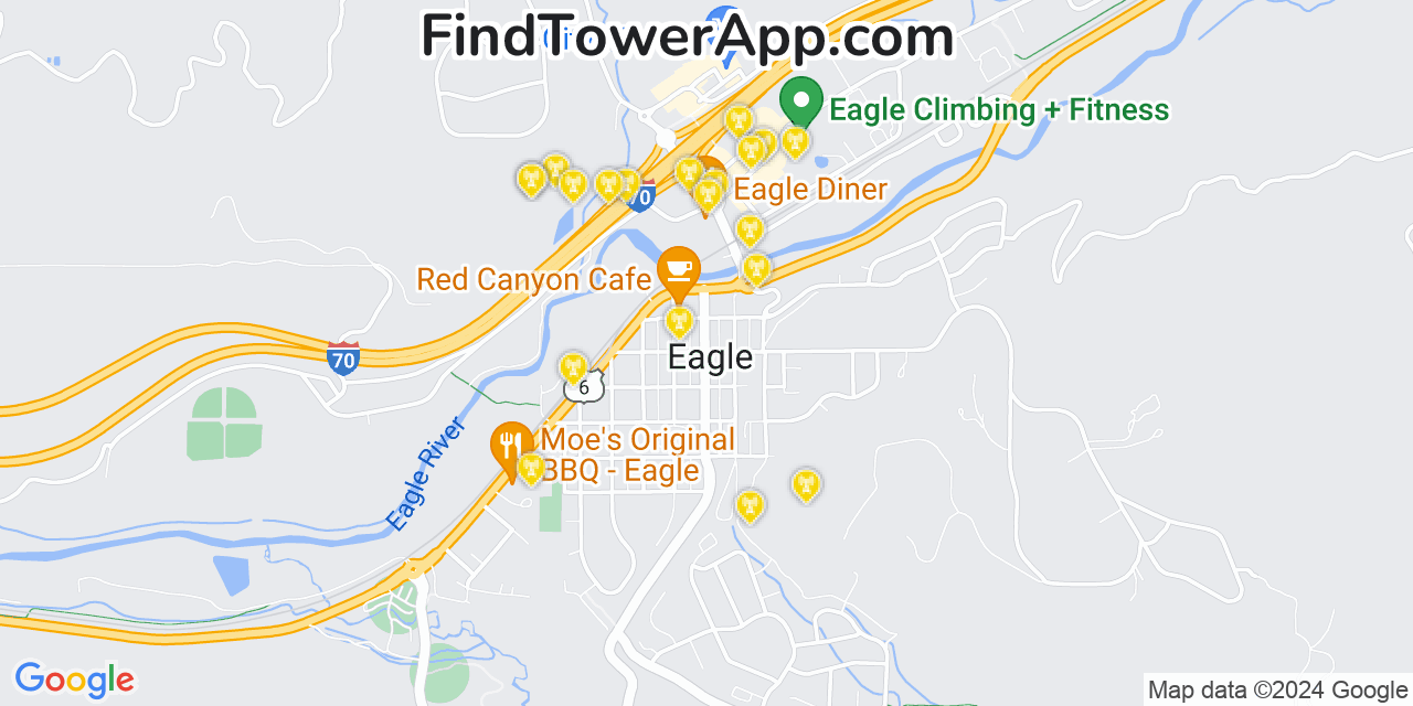 AT&T 4G/5G cell tower coverage map Eagle, Colorado