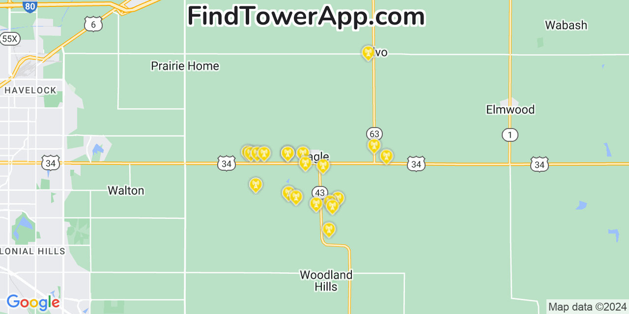 T-Mobile 4G/5G cell tower coverage map Eagle, Nebraska