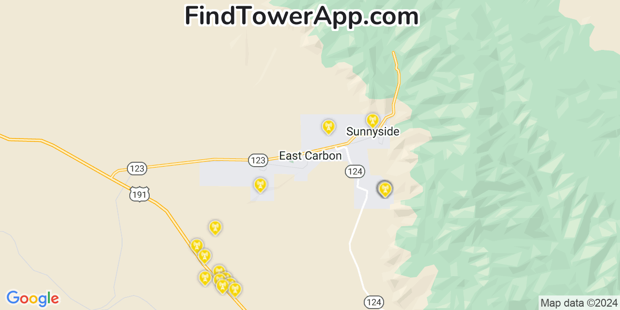 T-Mobile 4G/5G cell tower coverage map East Carbon City, Utah