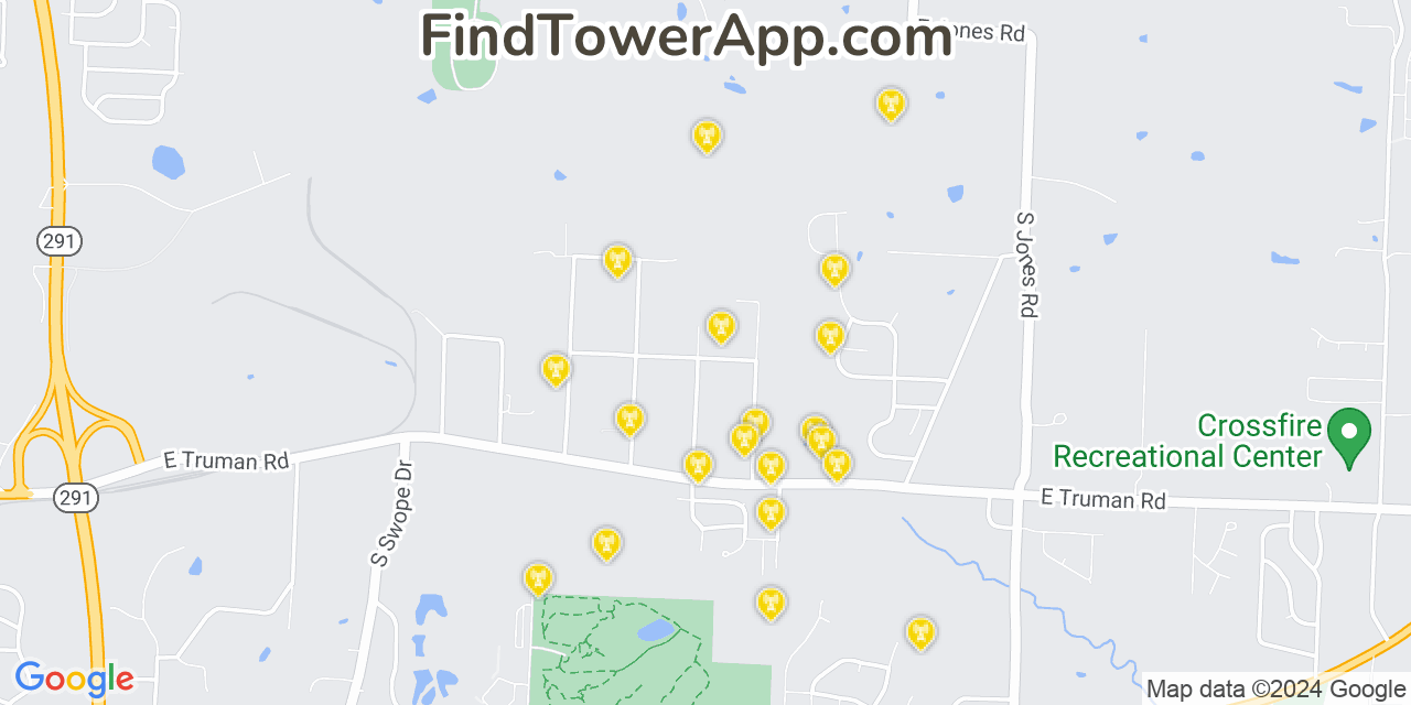 T-Mobile 4G/5G cell tower coverage map East Independence, Missouri