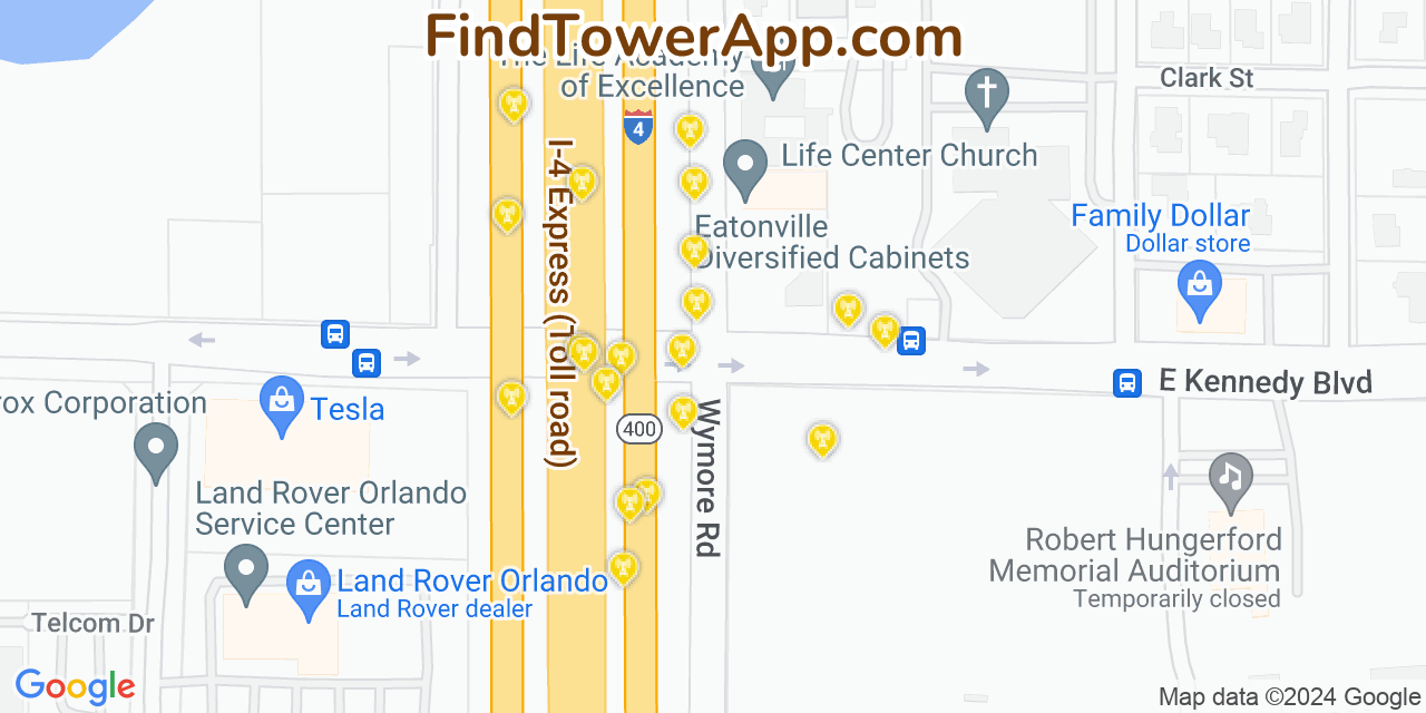 T-Mobile 4G/5G cell tower coverage map Eatonville, Florida