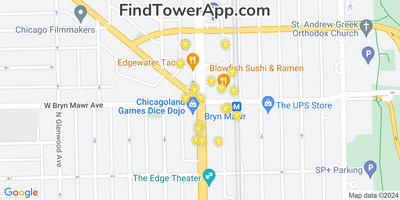 T-Mobile 4G/5G cell tower coverage map Edgewater, Illinois
