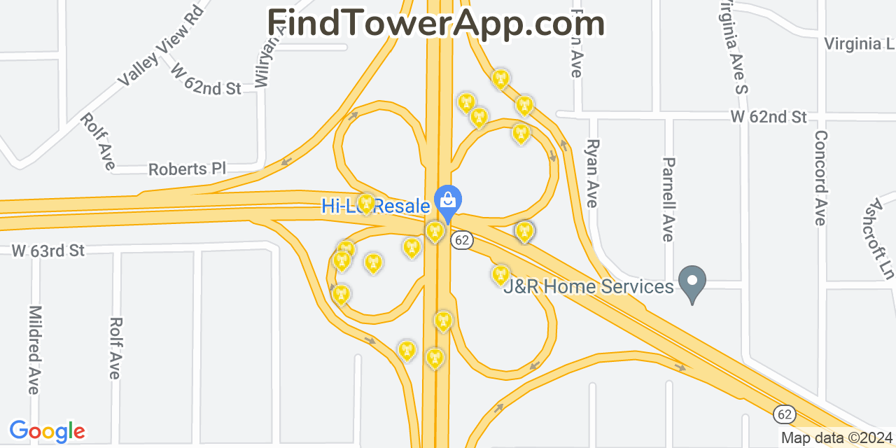 AT&T 4G/5G cell tower coverage map Edina, Minnesota