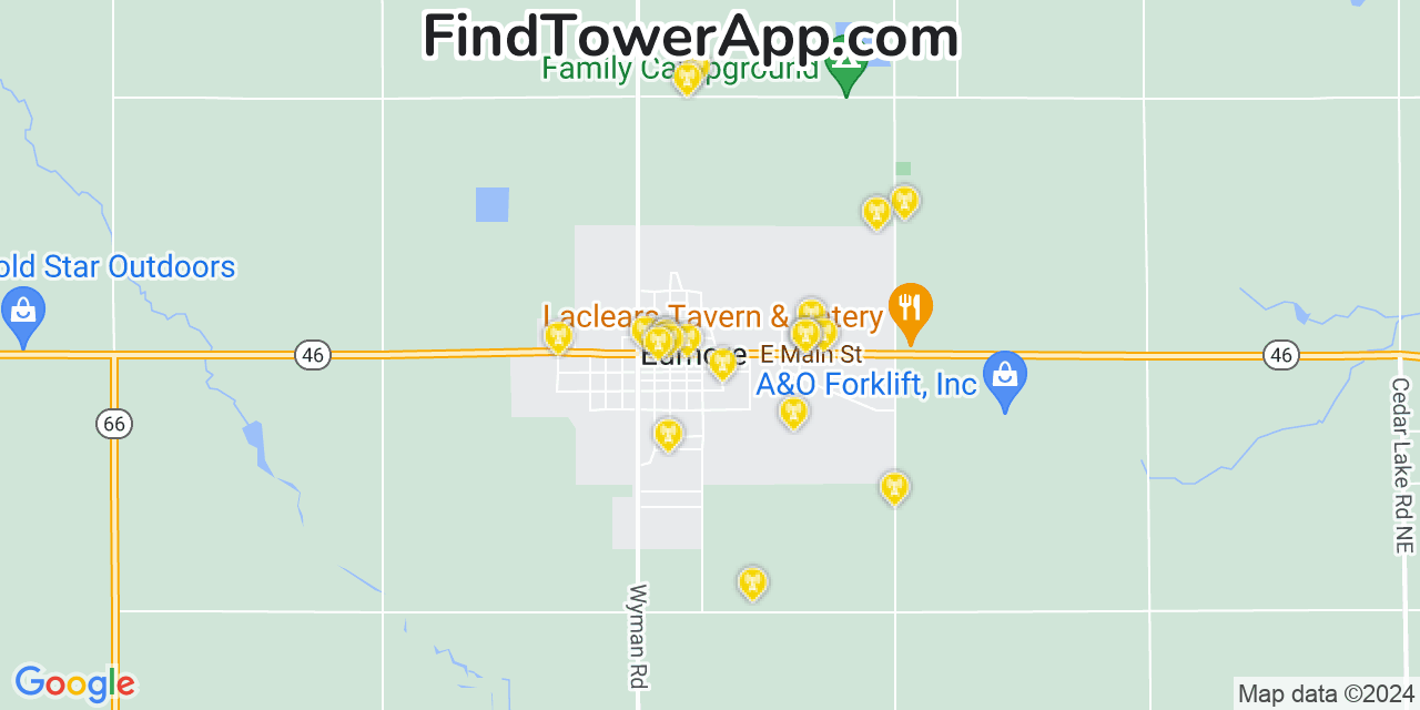AT&T 4G/5G cell tower coverage map Edmore, Michigan