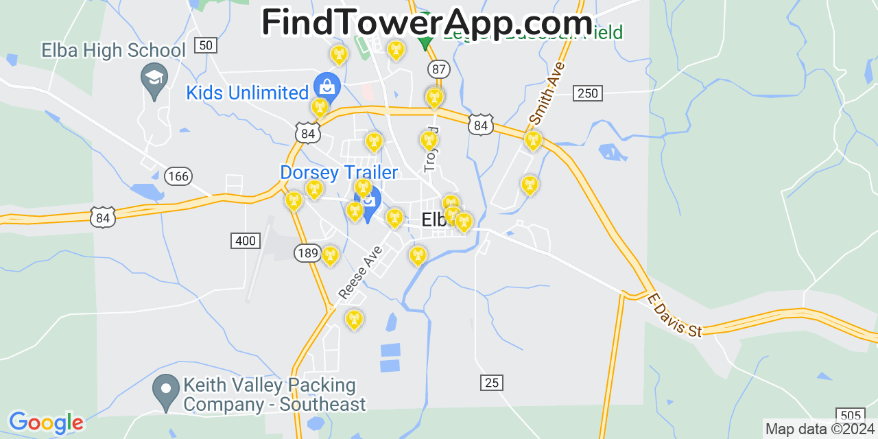 T-Mobile 4G/5G cell tower coverage map Elba, Alabama