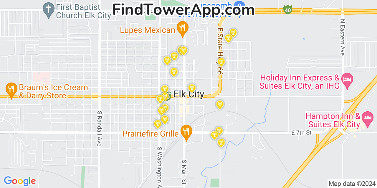 T-Mobile 4G/5G cell tower coverage map Elk City, Oklahoma