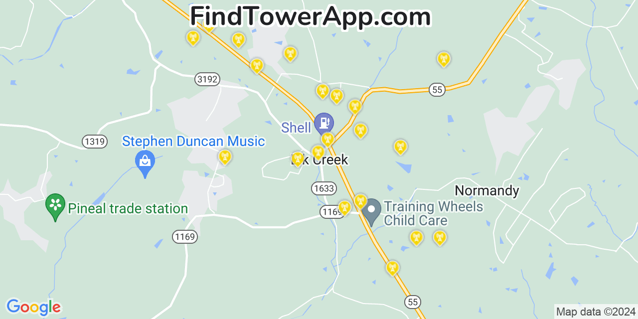 AT&T 4G/5G cell tower coverage map Elk Creek, Kentucky