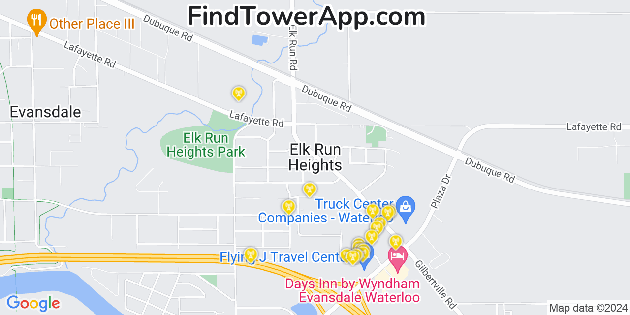 T-Mobile 4G/5G cell tower coverage map Elk Run Heights, Iowa