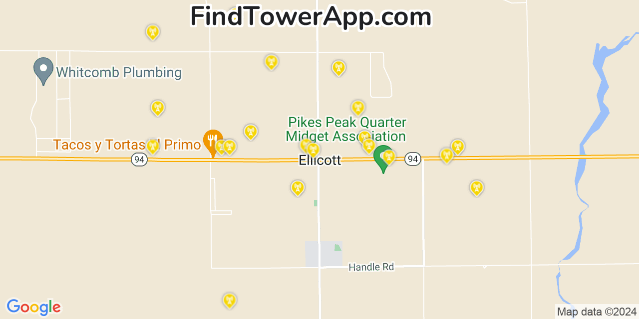 AT&T 4G/5G cell tower coverage map Ellicott, Colorado