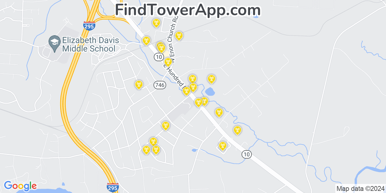 AT&T 4G/5G cell tower coverage map Enon, Virginia