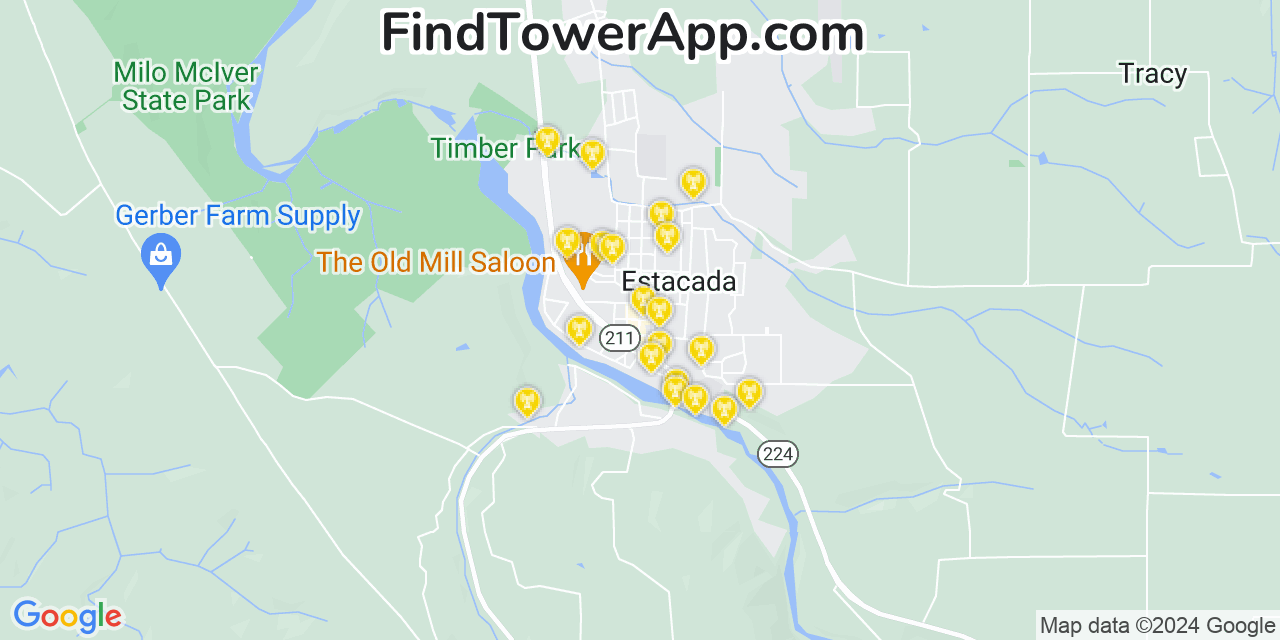 AT&T 4G/5G cell tower coverage map Estacada, Oregon