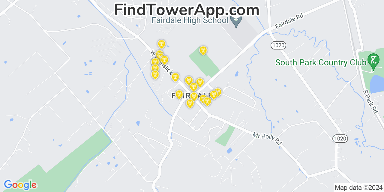 AT&T 4G/5G cell tower coverage map Fairdale, Kentucky