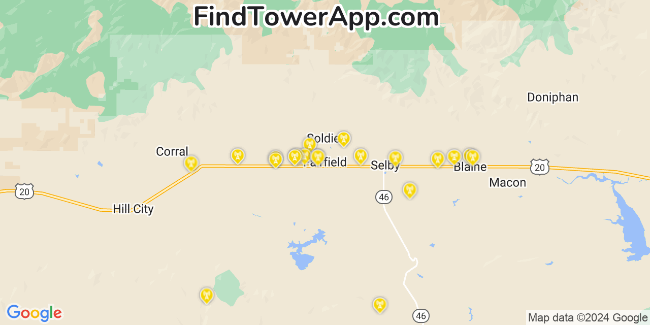 Verizon 4G/5G cell tower coverage map Fairfield, Idaho