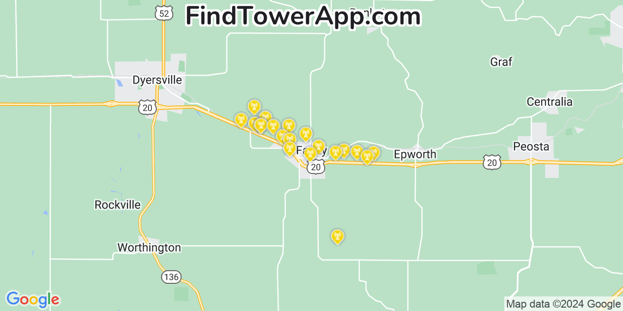 T-Mobile 4G/5G cell tower coverage map Farley, Iowa