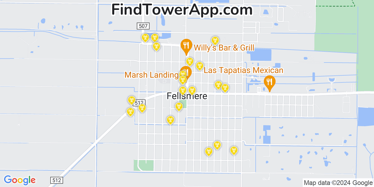 Verizon 4G/5G cell tower coverage map Fellsmere, Florida