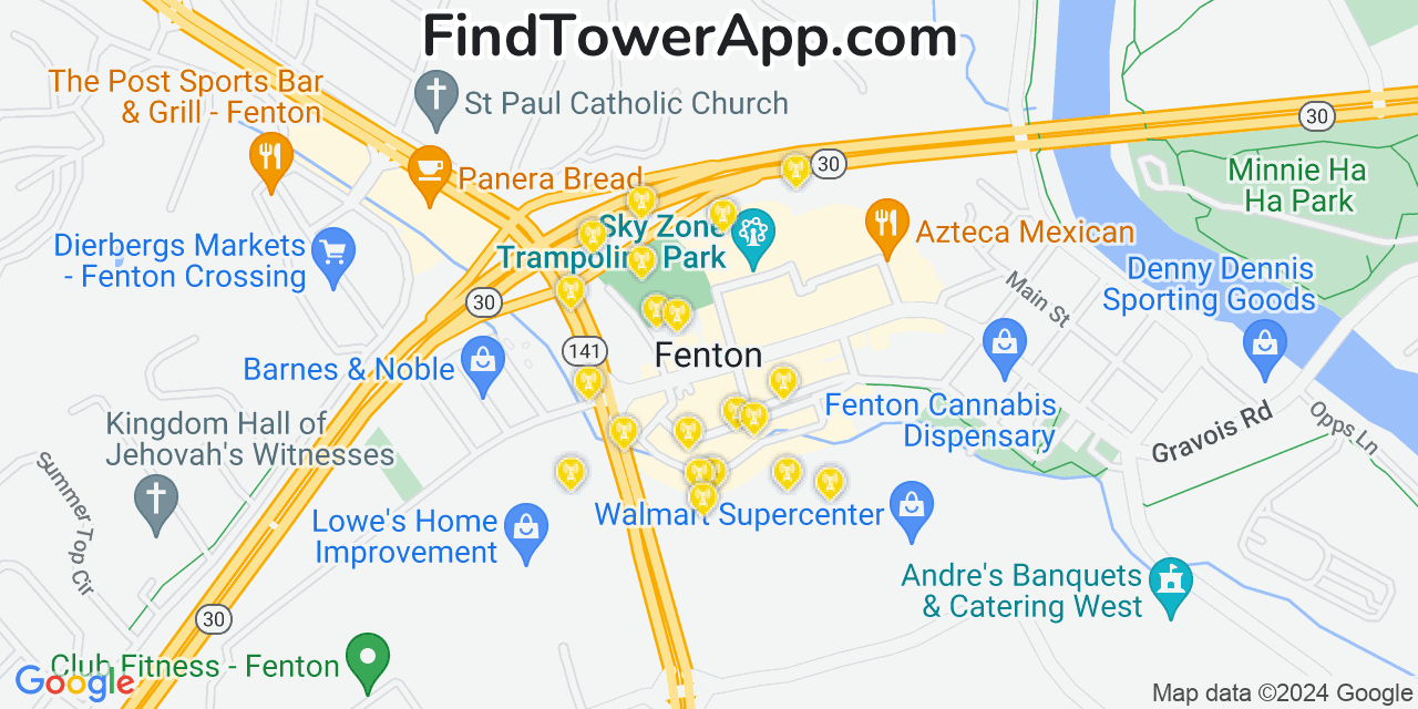 T-Mobile 4G/5G cell tower coverage map Fenton, Missouri