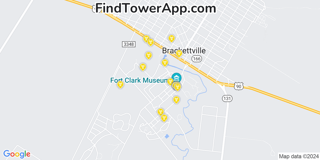 AT&T 4G/5G cell tower coverage map Fort Clark Springs, Texas