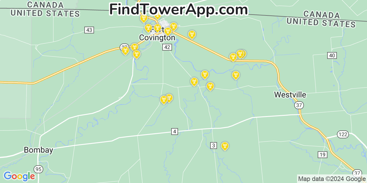 T-Mobile 4G/5G cell tower coverage map Fort Covington Hamlet, New York