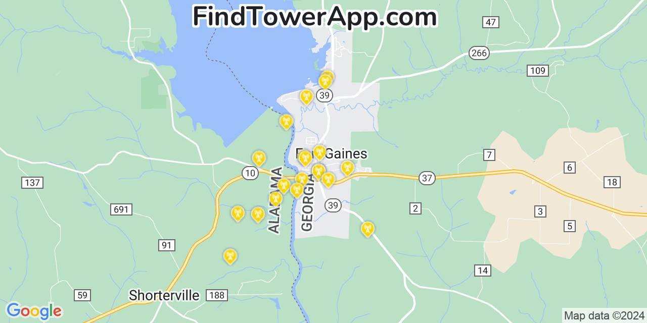 T-Mobile 4G/5G cell tower coverage map Fort Gaines, Georgia