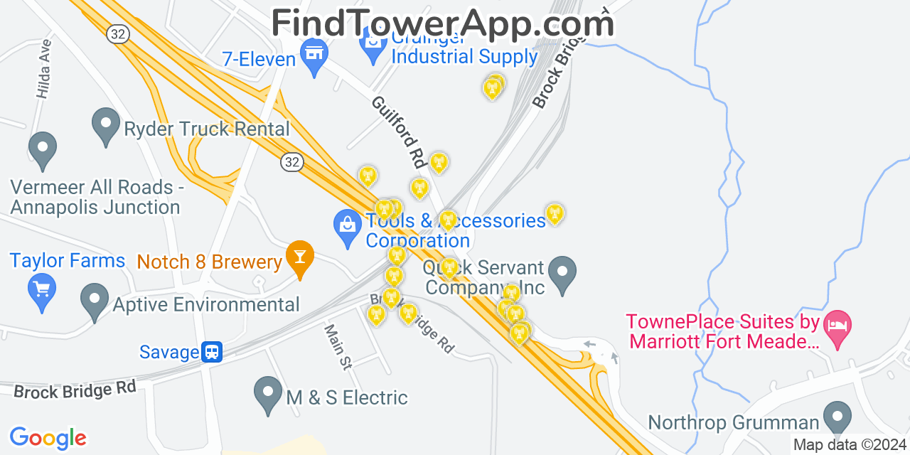 T-Mobile 4G/5G cell tower coverage map Fort George G Mead Junction, Maryland