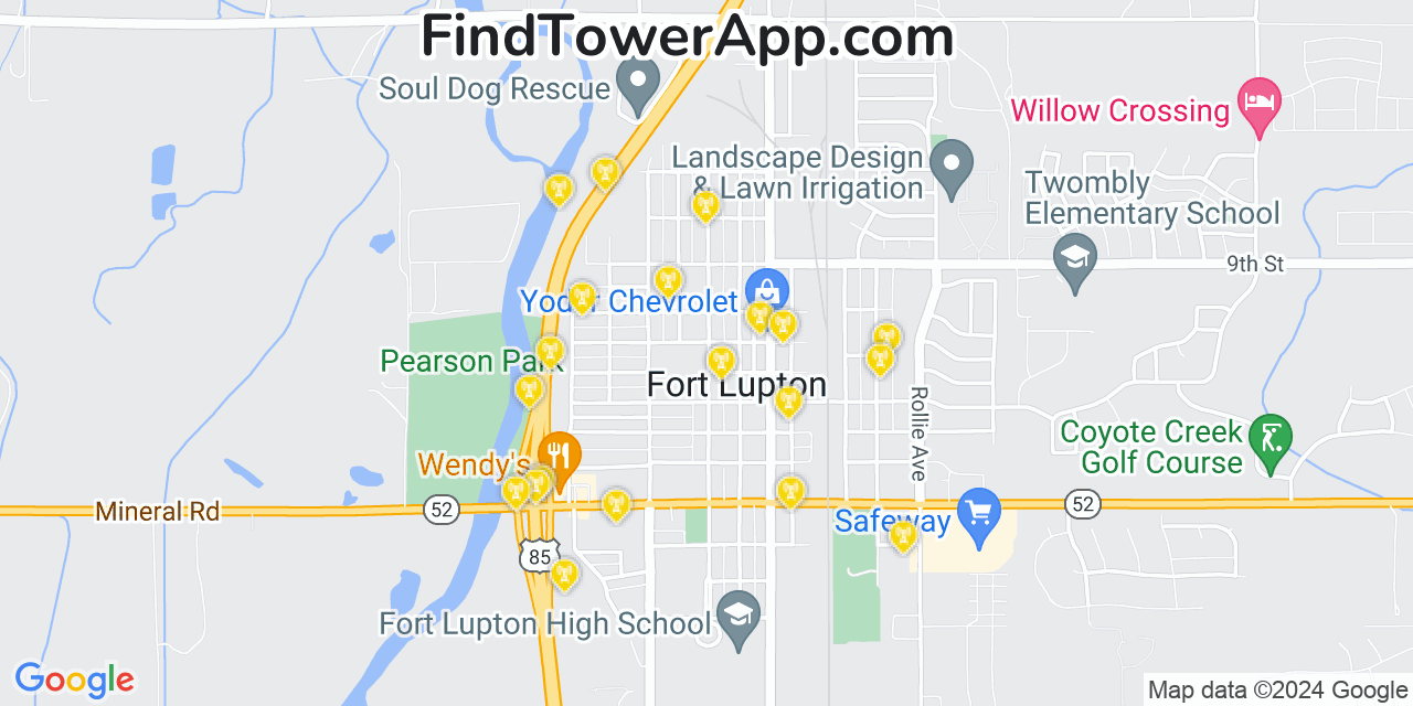 Verizon 4G/5G cell tower coverage map Fort Lupton, Colorado