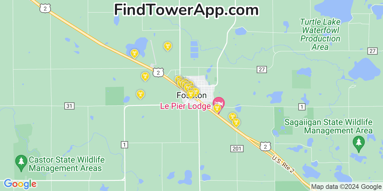 T-Mobile 4G/5G cell tower coverage map Fosston, Minnesota