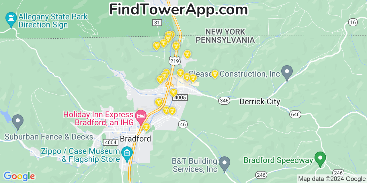 T-Mobile 4G/5G cell tower coverage map Foster Brook, Pennsylvania