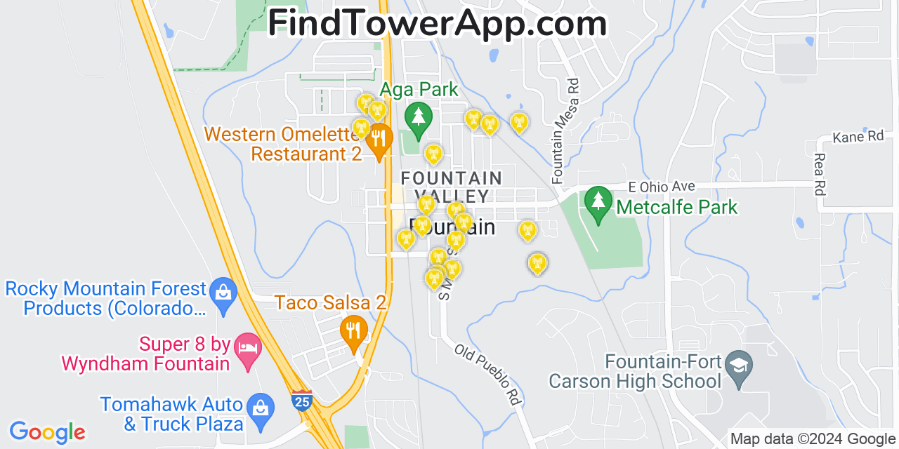 T-Mobile 4G/5G cell tower coverage map Fountain, Colorado