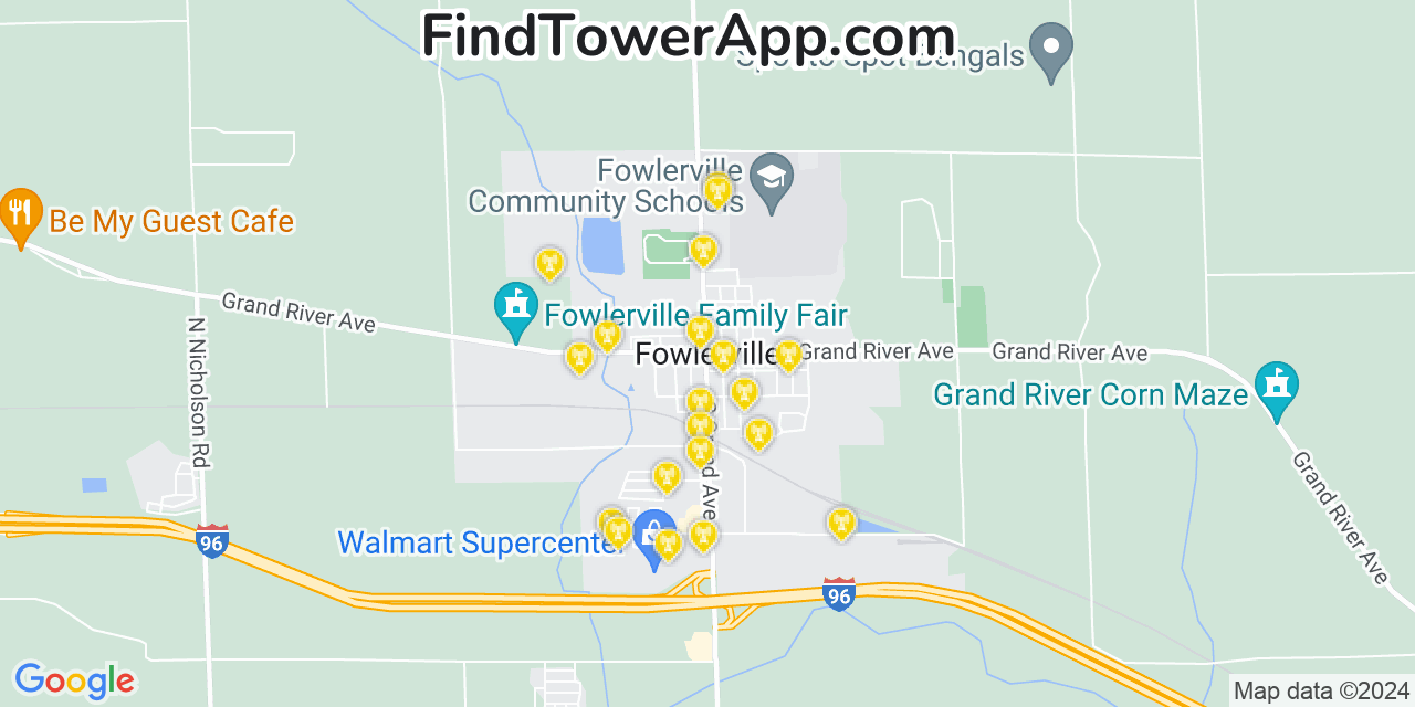 T-Mobile 4G/5G cell tower coverage map Fowlerville, Michigan