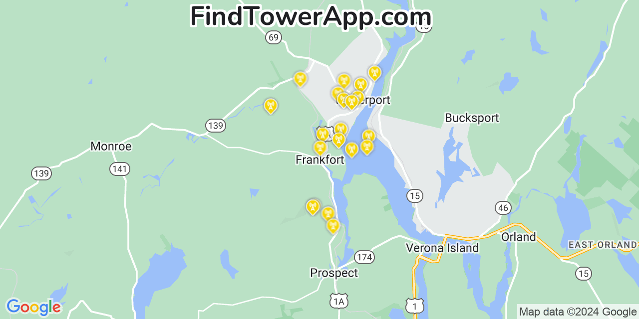T-Mobile 4G/5G cell tower coverage map Frankfort, Maine