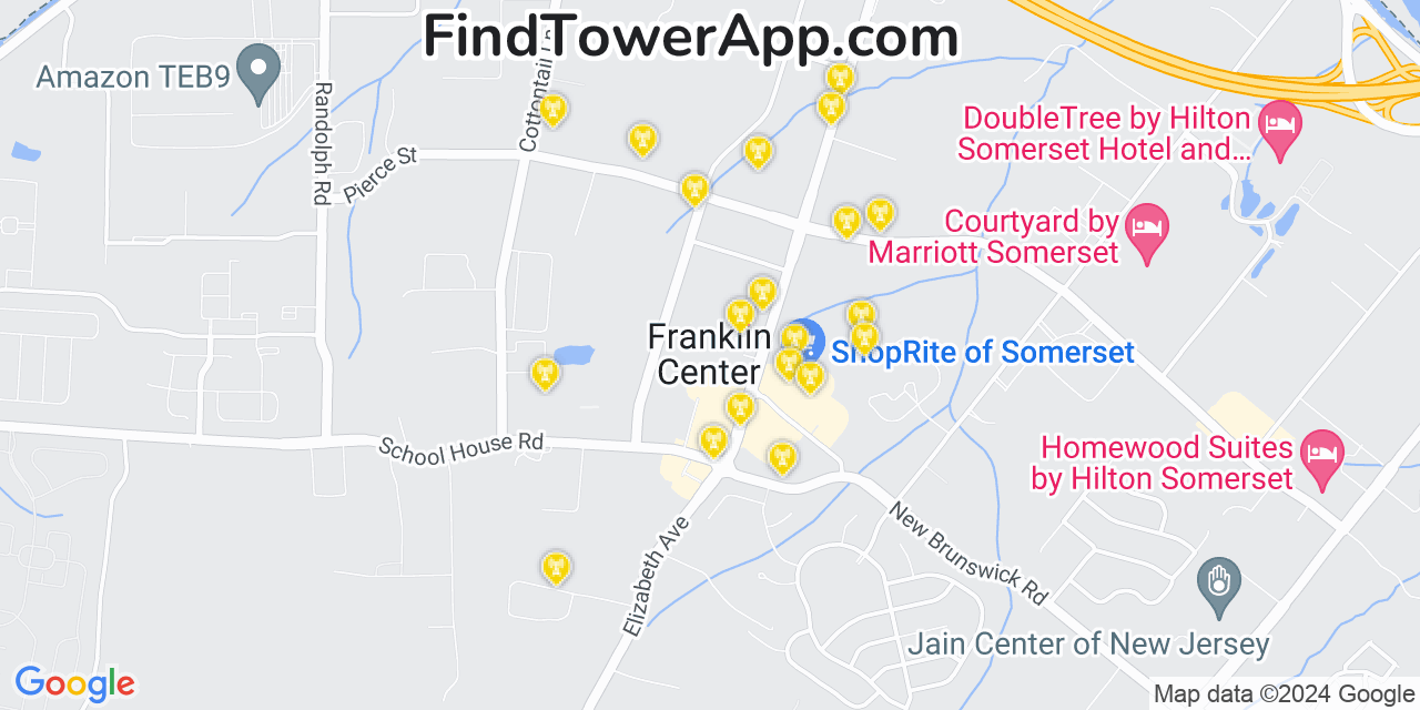T-Mobile 4G/5G cell tower coverage map Franklin Center, New Jersey