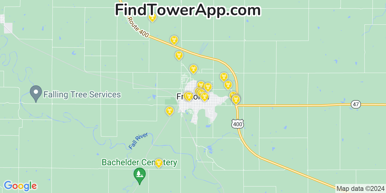 T-Mobile 4G/5G cell tower coverage map Fredonia, Kansas