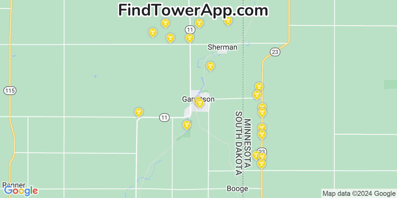 Verizon 4G/5G cell tower coverage map Garretson, South Dakota