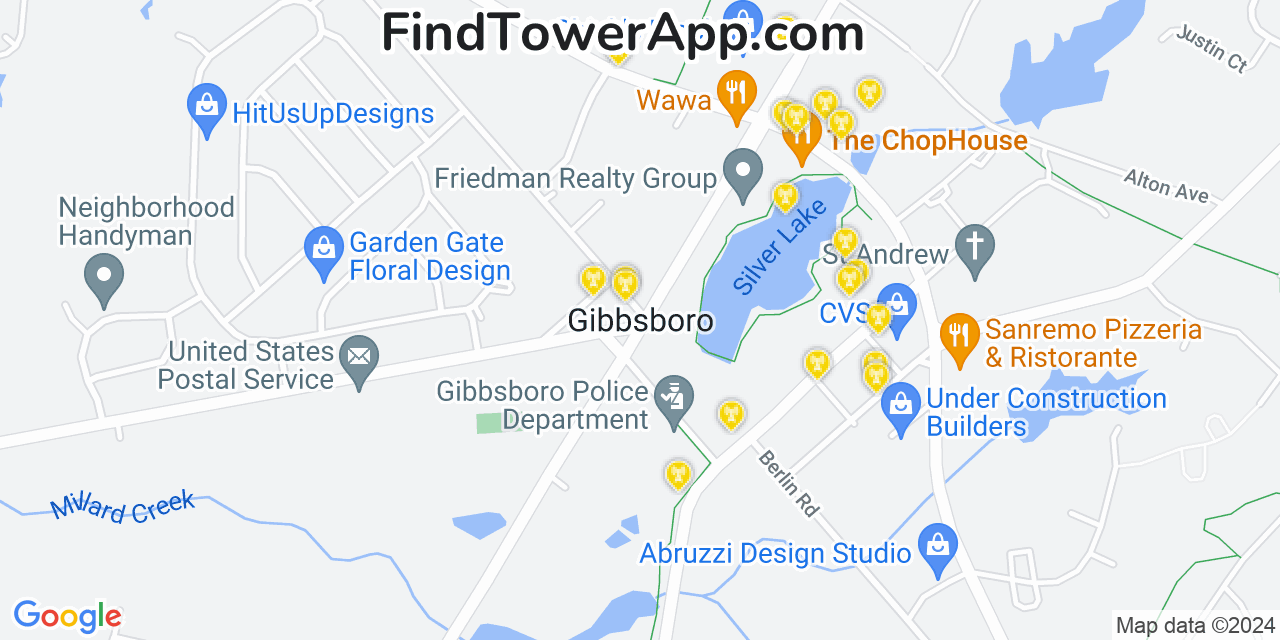 T-Mobile 4G/5G cell tower coverage map Gibbsboro, New Jersey
