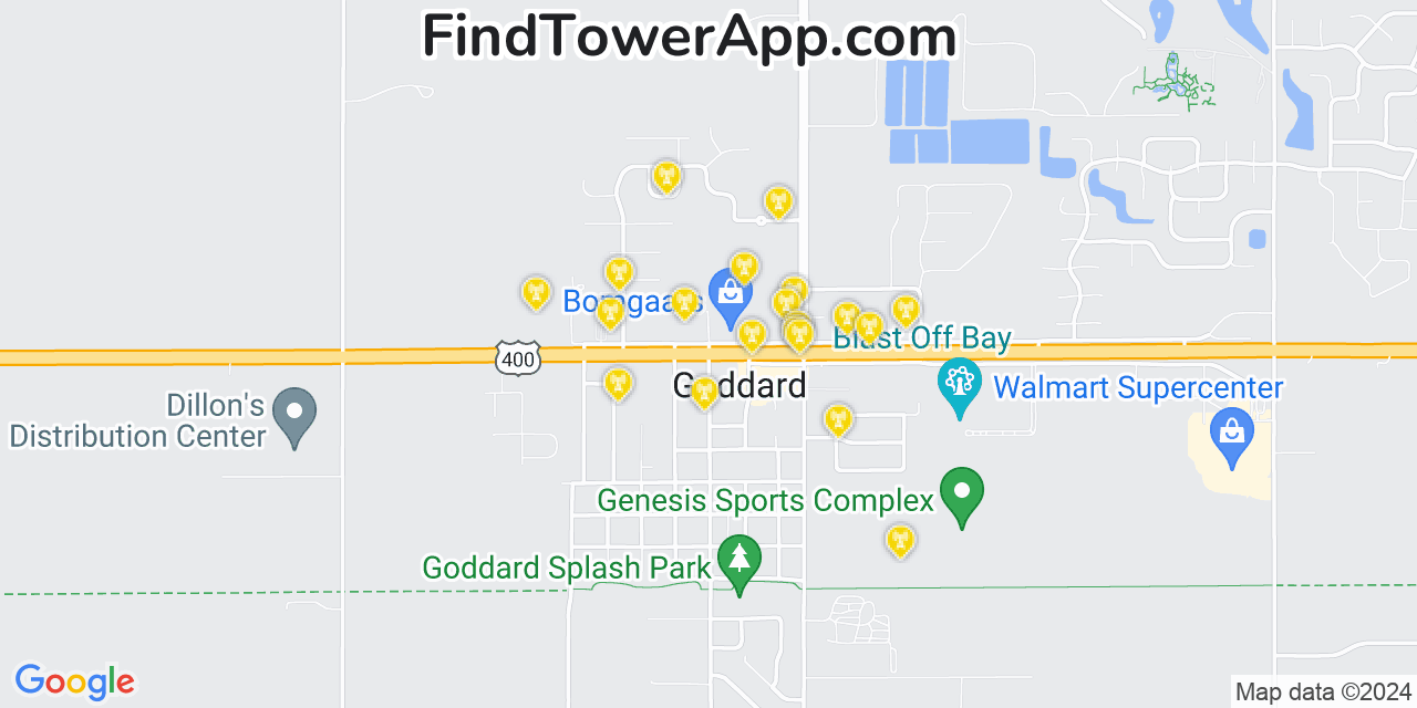 T-Mobile 4G/5G cell tower coverage map Goddard, Kansas