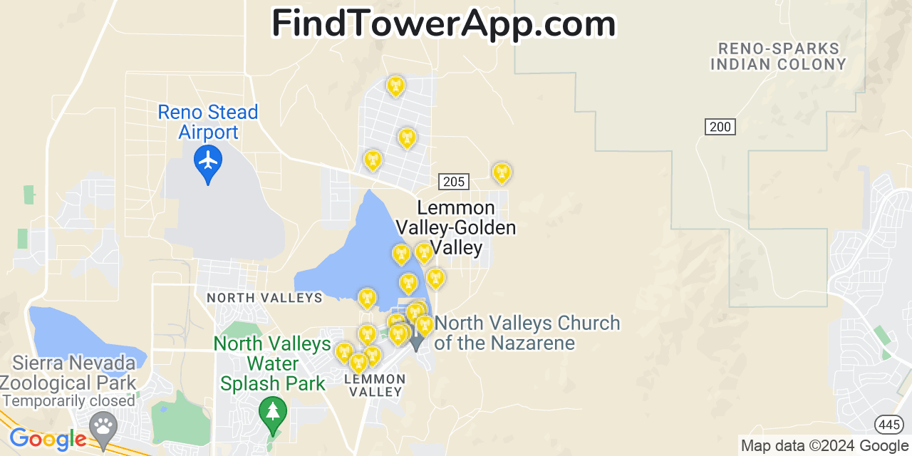Verizon 4G/5G cell tower coverage map Golden Valley, Nevada