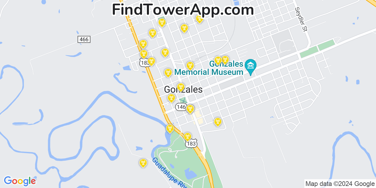 T-Mobile 4G/5G cell tower coverage map Gonzales, Texas