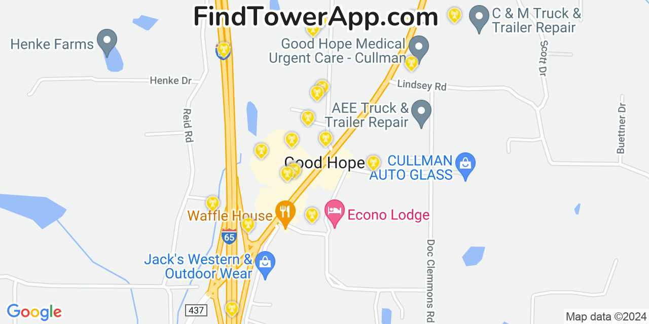 T-Mobile 4G/5G cell tower coverage map Good Hope, Alabama