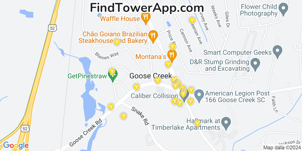 T-Mobile 4G/5G cell tower coverage map Goose Creek, South Carolina
