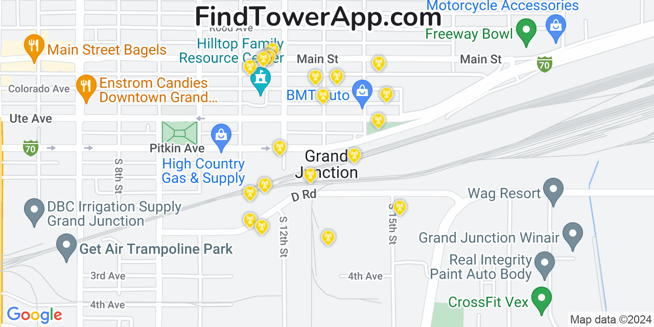 T-Mobile 4G/5G cell tower coverage map Grand Junction, Colorado