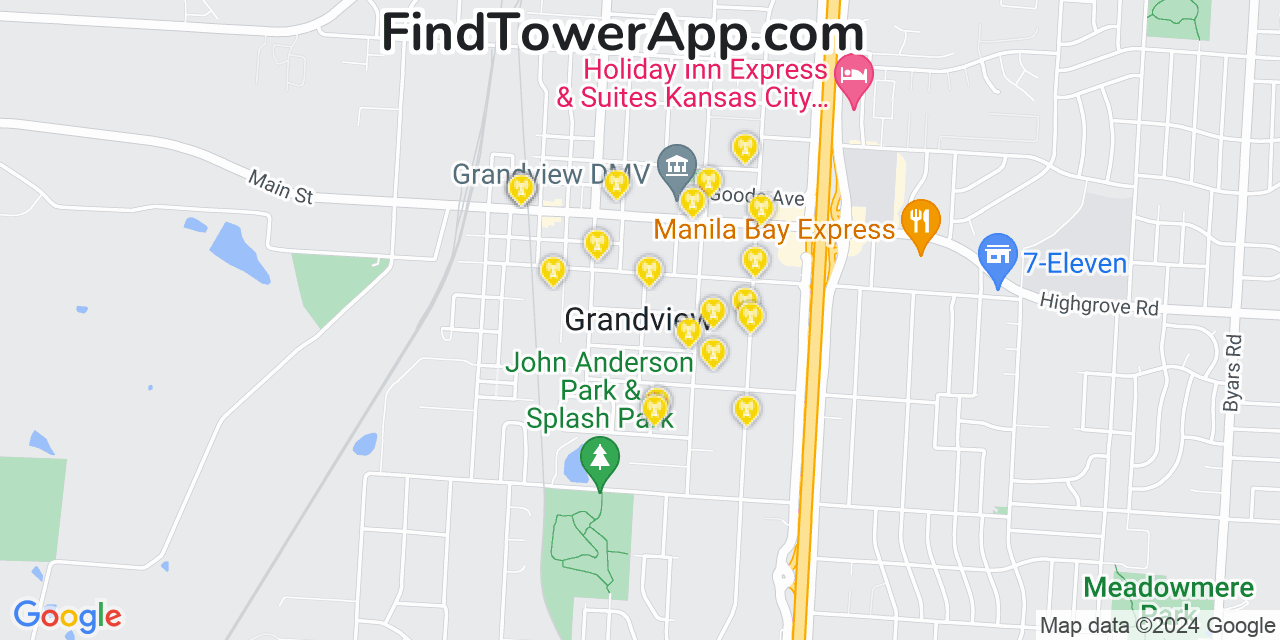 T-Mobile 4G/5G cell tower coverage map Grandview, Missouri