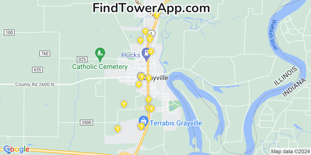 T-Mobile 4G/5G cell tower coverage map Grayville, Illinois