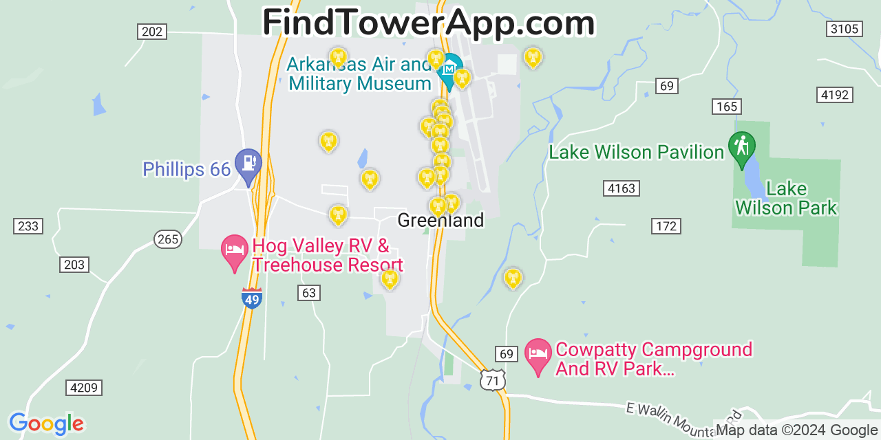 T-Mobile 4G/5G cell tower coverage map Greenland, Arkansas