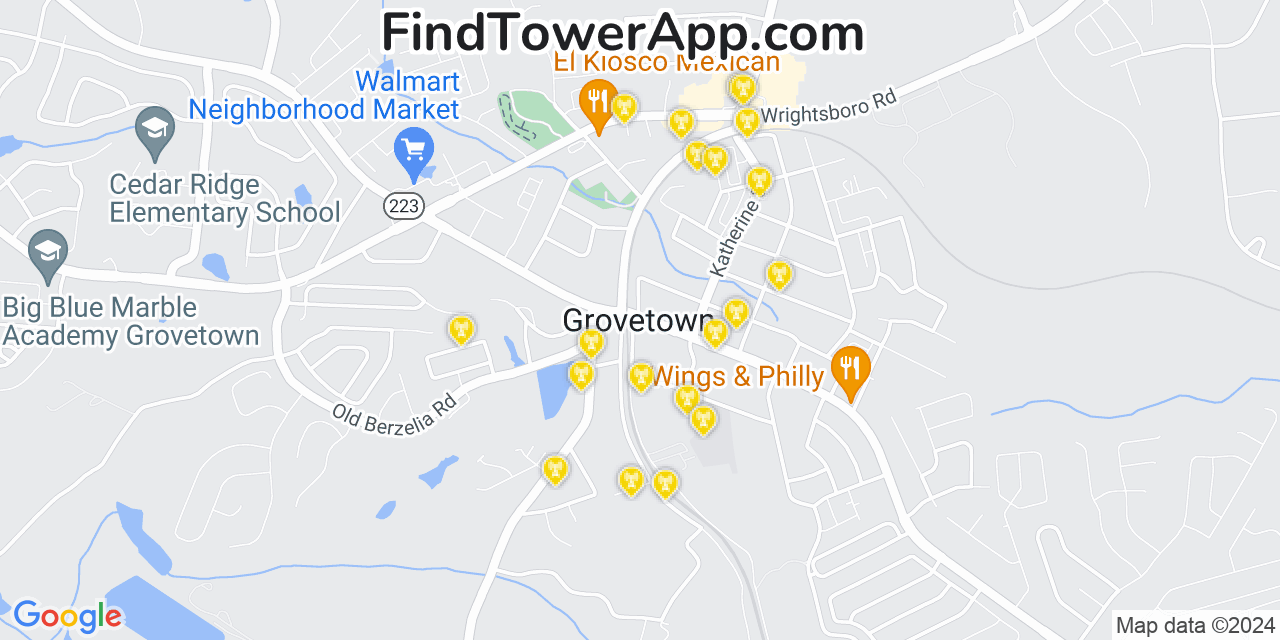 T-Mobile 4G/5G cell tower coverage map Grovetown, Georgia